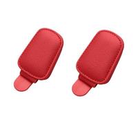 2 Pièces Support Lunettes pour Voiture pour BMW 1 Series E88 Convertible 2007-2014 (no Net on The Right Side), Clip Magnétique en Cuir pour Visière de Voiture Accessoires,Red