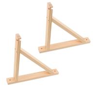 2 Pièces Support Mural en Bois à Trois niveaux, Étagère Triangulaire | Installation Facile, Fixation Polyvalente, Gain de Place, pour Plantes en Pot ou Bougies Parfumées, Style Rustique Nordique