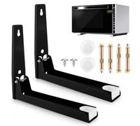 2 Pièces Support Mural Micro Onde, Support Micro Onde Mural, Support de Montage Mural pour Four à Micro-ondes, Installation Murale Micro-Ondes Support, Charge Maximale 50 KG, pour Micro Ondes