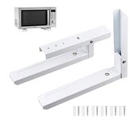 2 Pièces Support Mural Pour Micro Ondes, Supports Micro Ondes, Universel Support pour Four à Micro Ondes, Comprend 6 Vis， Utilisé pour Soutenir les Fours à Micro Ondes (Blanc)