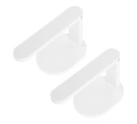 2 Pièces Support Mural Réglable, Adhésif ABS Blanc | Montage Mural sans Perçage, Bras Télescopique en L, pour Carrelage et Murs Peints