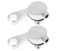 2 Pièces Support pour Bol à Shampoing en Acier Inoxydable, Argenté | Branchement Droit, Filetages Antidérapants Internes, Remplacement Facile, Maintien Stable du Jet, Salon Coiffure