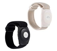 2 Pièces Support pour Princess Cruise Medallion, Réglable Bracelet Tressé Confortable Bracelet Homme Femme Compatible avec le Porte-Médaillon Princess Accessoires (Blanc, Noir)