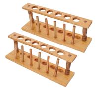 2 Pièces Support pour Tubes à Essai 6 Trous en Bois