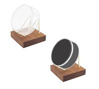 2 Pièces Support Puck Hockey avec Bases en Bois,Étagère de Rondelle de Hockey Boîte de présentation en Plastique Transparent,pour Joueurs Cadeaux d'Équipe Maison Chambre Rangement Décoration