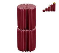 2 pièces Supports de Fleurs Pliables en Papier,Supports cylindriques Ronds,vases en Carton pour fête,Colonnes de Papier pour Mariage avec Couvercle Acrylique,Hauteur 20-100cm(Vin Rouge,H 40cm)
