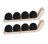 2 Pièces Supports de Vitrine de Rondelle de Hockey, en Bois Support de Rondelle de Hockey Étagère de Rondelle de Hockey pour Joueurs Cadeaux d'Équipe Maison Chambre Rangement Décoration