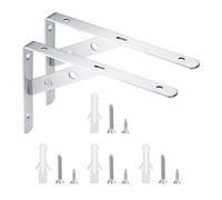 2 Pièces Supports Équerre Murale, Équerres Étagère de Fixation Murale, Console Support d'Angle Brace, Equerre Charge Lourde, 90 Degrés Support d'angle Mural Métal - 200x135 mm