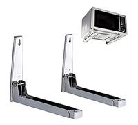 2 Pièces Supports Micro Ondes 201 Acier Inoxydable,Support Micro Ondes Avec Bras Extensible,Universel Support Pour Four À Micro Ondes,Support Mural Étagère Micro Ondes,Pour Micro Ondes Et Four