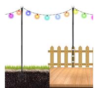 2 Pièces Supports pour Guirlande Lumineuse d'Extérieur, Poteau d'éclairage pour terrasse Éclairage Extérieur, Décoration De Mariage, Jardin, Terrasse, Balcon, Camping, Pique-Nique, Plage