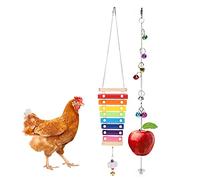 2 Pièces Suspendus Poulet Son Jouets Poulet Xylophone Jouet Poulet Balançoire Jouets Suspendu Poulet Picorer Jouets pour Poules Poulet Grands Oiseaux Animal de Compagnie