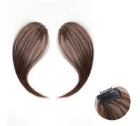 2 Pièces Synthétique Fausse Frange Frange Femme Clip dans Cheveux Frange Postiche Cheveux Naturels Partie Milieu Deux Côtés Frange Postiche Clip dans Extensions Hair Extensions(Dark brown)