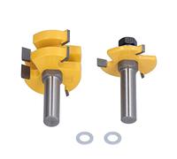 2 Pièces T Forme Languette Rainure Routeur Peu 3 Dents 1 Roulement Bois Fraise 1/2 Po Tige pour Bricolage Projets de Menuiserie