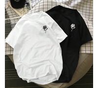 2 pièces T-shirt à manches courtes décontracté avec imprimé floral pour homme, pour sortir L,M,S,XL,XXLFloral,PlantesÉtoffe