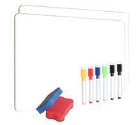 2 Pièces Tableau Blanc Effacable, A3 Ardoise Blanche Effacable Double Face, Whiteboards White Board avec 6 Stylos et 2 Gommes pour Maison Bureau à Domicile en Classe