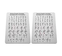 2 Pièces Tableau Braille pour Débutants, Alphabet Tactile | Panneau Aluminium-plastique, Expérience Interactive, Usage Maison et École, pour Garçon et Filles Aveugles