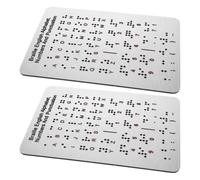 2 Pièces Tableau D’apprentissage Alphabet Braille en Métal | Dots en Relief, Lettres et Chiffres, Usage Maison ou École, Panneau Aluminium Plastique, Argenté