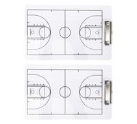 2 Pièces Tableau D'entraînement de Basket-ball en PVC Blanc | Impression Claire, Effacement Rapide, pour Entraîneurs et Managers, Usage Intérieur et Voyage