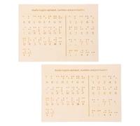 2 Pièces Tableau en Braille en Bois Montessori Points en Relief | Aide Tactile Portable pour Débutants, Apprentissage des Lettres et Chiffres, Accompagnement Scolaire Adapté, Livre Cartonné
