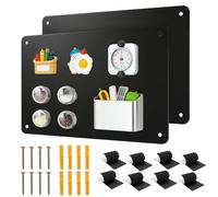 2 Pieces Tableau Magnétique Mural, 43x30cm Plaque Aimantee pour Magnets, Metal Tableau pour Magnet Plaque Magnétique, Aimant Tableau Pour Bureau, Cuisine, Réfrigérateur (Noir)