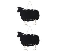 2 Pièces Tableau Noir en Bois Suspendu Double Face, Forme Mouton | Ardoise Mémo la Cuisine, Écriture de Messages, Style Créatif, Usage Jardin et Décoration de Plantes
