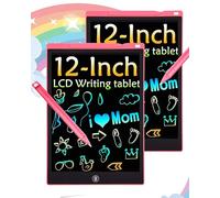 2 Pièces Tablette d'écriture LCD de 12 Pouces Coloré,Effaçable Et réutilisables,pour Filles de2 3 4 5 6 7 Ans Tablette Dessin Enfant,Jouet Educatif de Filles et Garçons, Cadeaux d'anniversaire Noël