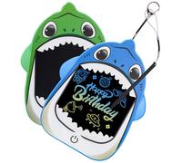 2 Pièces Tablette Dessin enfant,Portable Tablette Dessin,Tablette D'écriture LCD 4 Pouces Coloré Requin Dessin Animé,Tablette Magique, 2 3 4 5 6 7 ans Filles et Garçons Cadeau pour Les Enfants