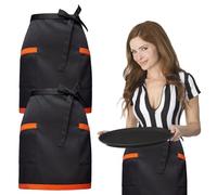 2 Pièces Tablier Taille avec 2 Poches pour Hommes Femmes,44x69cm Court Demi Tabliers,Ajustable Chef tablier de Cuisine,tabliers de Serveur Serveuse pour Maison Cuisiner Restaurant Café Bar Bistro (02)