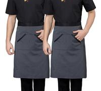 2 Pièces Tablier Taille Noir avec Poches pour Chef Hommes Femmes Demi Tablier De Cuisine pour Café, Bistro, RestaurantBlack A,One Size