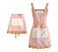 2 Pièces Tabliers À Motifs Floraux, Tabliers À Grandes Poches, Tabliers En Coton, Tabliers De Nettoyage Pour Femmes, Tabliers De Cuisine Réglables, Tabliers De Barbecue, Tabliers De Jardinage