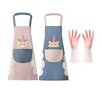 2 Pièces Tabliers De Dessin Animé Et 1 Morceau De Chaussures De Nettoyage Rose, Tablier Étanche À Collier, Tablier Étanche À L'Huile, S En Latex-Glissement, Plats Forts, Besoin De La Cuisine.