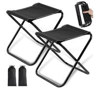 2 Pièces Tabouret Pliant Portable, Siège de Camping Portable, Mini Chaises Pliantes en Plein Air avec Sac de Rangement, Siège Pliable et Léger, pour Voyage Randonnée, Jardin, Pêche, Barbecue, Plage