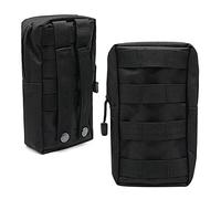 2 Pièces Tactique Poche Molle Sacoche Ceinture Militaire Pochette EDC pour Randonnée Trekking Camping Sac de Transport Tactique Molle Sub Abdominal avec Crochet et Boucle pour Gilet Nylon