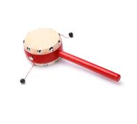 2 Pièces Tambour à Secouer en Bois Rouge 7cm pour Bébé