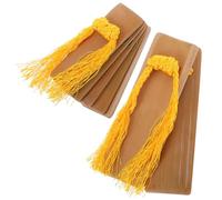 2 Pièces Tambour Rap Traditionnel Chinois en Bambou | Cordelettes en Coton, Finition Naturelle, Prise en Main Facile, Effet Sonore Unique, Enseignants Musique Théâtre