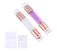 2 Pièces Tampon à Ongles en Silicone Double Tête pour Nail Art | Petit Sceau de Manucure, Usage Maison, Facile à Utiliser, pour Débutantes et Professionnelles