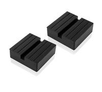 2 Pièces Tampon Cric, 75 mm Carré Cale Caoutchouc avec Rainure Carrées pour Cric de Voiture (Noir)