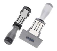 2 Pièces Tampon Dateur Portable Petit, PP Métal, Empreinte Claire | École et Bureau, Facile à Utiliser, Robuste, Adapté aux Contrats et Certificats
