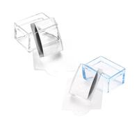 2 Pièces Tampon de Manucure Rectangulaire Transparent en Plastique | Placement Précis, Prise en Main Facile, pour Plaques et Ongles, Usage Professionnel en Salon