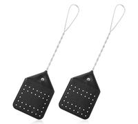 2 Pièces Tapette à Mouche, Tapetteà Mouche Cuir Robustes Tapettes à Mouches Manuelles avec Poignée en Métal Tapette à Guêpes pour la Maison la Cuisine l'Intérieur et l'Extérieur