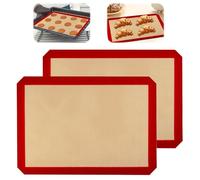 2 Pièces Tapis Cuisson,30x40 cm Tapis de Cuisson Silicone pour Four,Plaque Silicone Four,Feuille de Cuisson Patisserie Sans BPA,Tapi Cuisson Silicona Four Antiadhésif pour Pain,Biscuits,Macarons