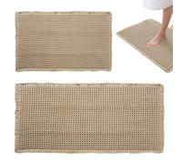 2 Pièces Tapis de Bain Antidérapant, 43 × 61 cm + 60 × 120 cm, Dos Antidérapant à Colle Thermofusible, Absorbant et à Séchage Rapide, Doux et Durable, Convient aux Chambres et Salles de Bains