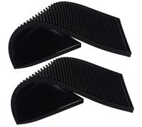 2 Pièces Tapis de Bar Rectangulaire Antidérapant en PVC Noir | Résistant à Chaleur Gel, Protège le Comptoir des Taches, Usage Maison ou Restaurant