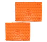 2 Pièces Tapis de Massage des Pieds à Acupression Pliable | Salle de Bain et Travail, Plaque à Orteils, Usage Extérieur, Orange, Format Compact