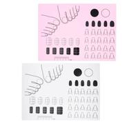 2 Pièces Tapis de Pratique Manucure en Silicone, Antidérapant | Sections de Stamping Coloration, Guide D’entraînement, Usage Salon et Formation, pour Vernis et Plaques