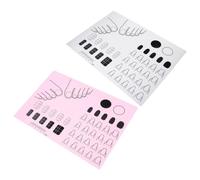 2 Pièces Tapis de Pratique pour Nail Art en Silicone, Antidérapant | Sections Précises pour Estampage et Coloration, Lavable, Réutilisable, pour Faux Ongles et Plaques