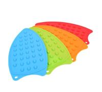 2 Pièces Tapis de Protection Thermique en Silicone pour Fer à Repasser | Surface à Picots, Trou Suspendre, Repose Stable, pour Table et Planche, Vert ou Orange