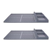 2 Pièces Tapis en Silicone, Repose-ustensiles | Fond Renforcé, Surface Antiadhésive, Protège la Tablette Latérale, pour Spatules et Pinces, Pique-niques Cuisine Extérieure