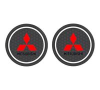 2 Pièces Tapis Gobelet Auto pour Mitsubishi Colt Z30 2004-2012, Silicone Antidérapant Lavable Lave-Vaisselle Accessoire Intérieur Voiture,A