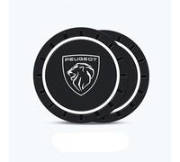 2 Pièces Tapis Gobelet Auto pour Peugeot 2008 II Active/2008 GT/2008 Active Business 2019-2024, Silicone Antidérapant Lavable Lave-Vaisselle Accessoire Intérieur Voiture,White